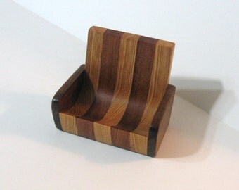 Cell Phone Rest / Desk organizer For Home Or Office Made Of Three Woods