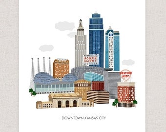 Kansas City Art Print - Collage Illustration Art Print Poster