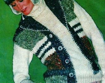 Tweed Vest Vintage Knitting Pattern Download