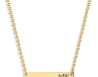 Delta Phi Epsilon Sorority Bar Necklace / Delta Phi Epsilon Necklace / Sorority Necklace / Sorority Gift / Big Little Gift