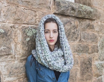 Infinity Cowl Scarf // Vegan Infinity Scarf // Oversize Loop Scarf // THE MADELEINE shown in Watercolors