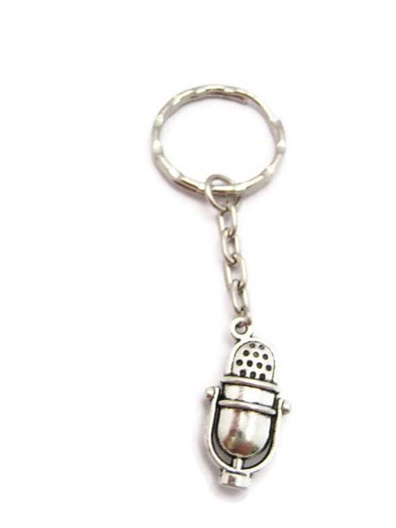 Microphone Keychain Radio Keychain Singer Keychain Music