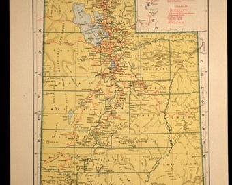 Utah railroad map | Etsy