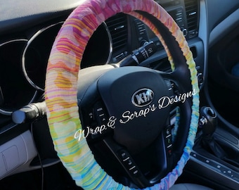Wrap Scrap Steering Wheel Cover - Custom from Instock Fabric - Babywearing Wrap Scrap Accessories