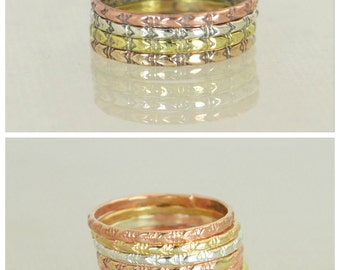 Classic Gold Stackable Rings 14k Gold Filled Gold Stacking