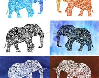 Zentangle elephant | Etsy