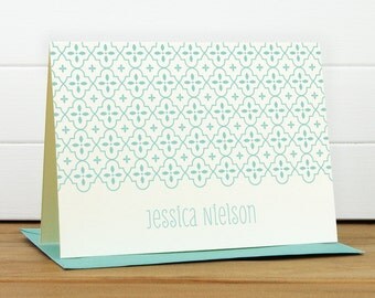 Personalized Stationery Set / Personalized Stationary Set - QUATREFOIL Custom Personalized Notecard Set - Modern Pretty