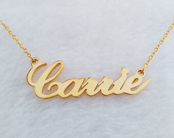 Name Necklace Gold Personalized Name Necklace Custom Celebrity Necklace Sex and City Name Jewelry Best Gift For Girls Christmas Gift