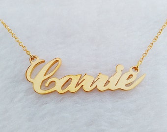 Name Necklace Gold Personalized Name Necklace Custom Celebrity Necklace Sex and City Name Jewelry Best Gift For Girls Christmas Gift