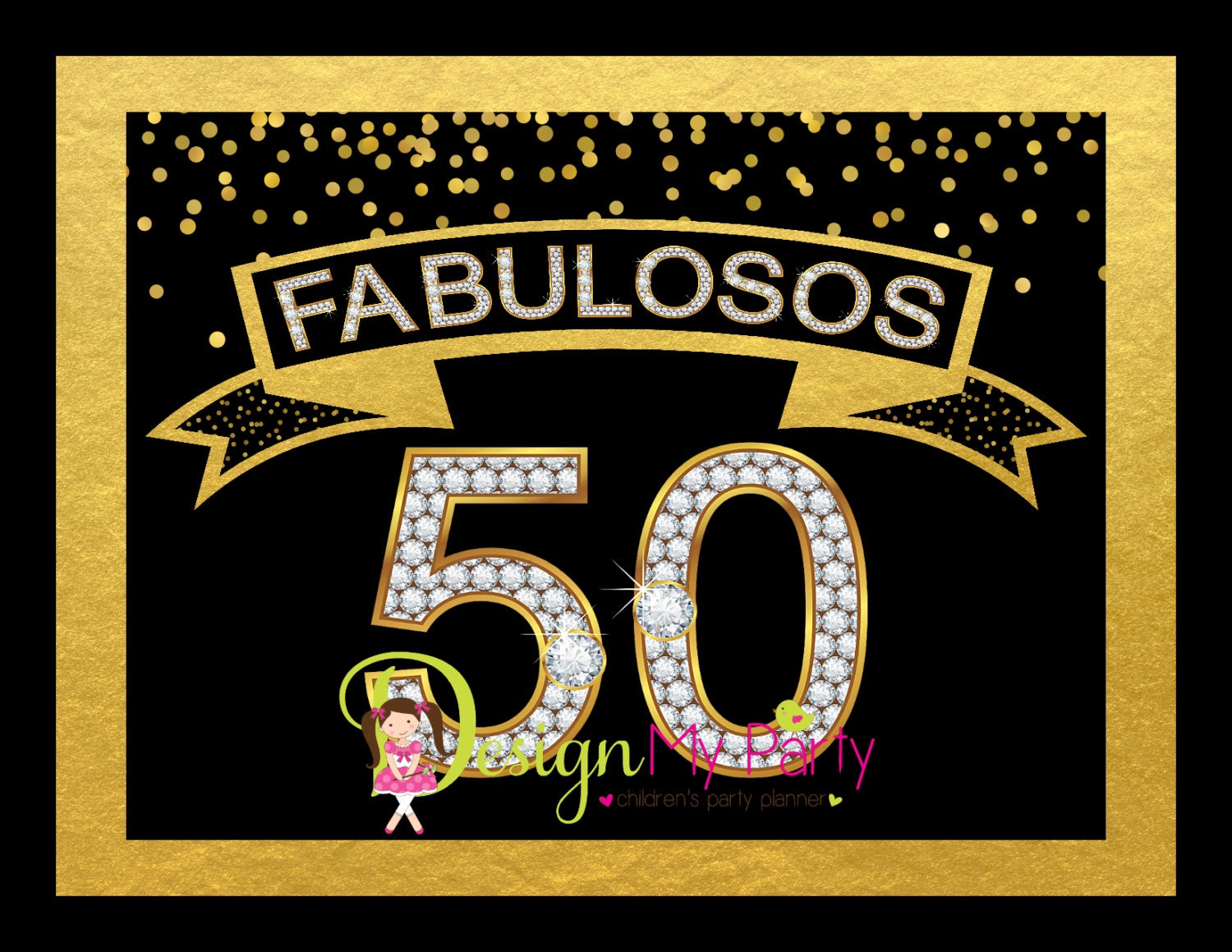 FABULOUS 50TH BIRTHDAY sign Fabulous Fifty Picture Frame