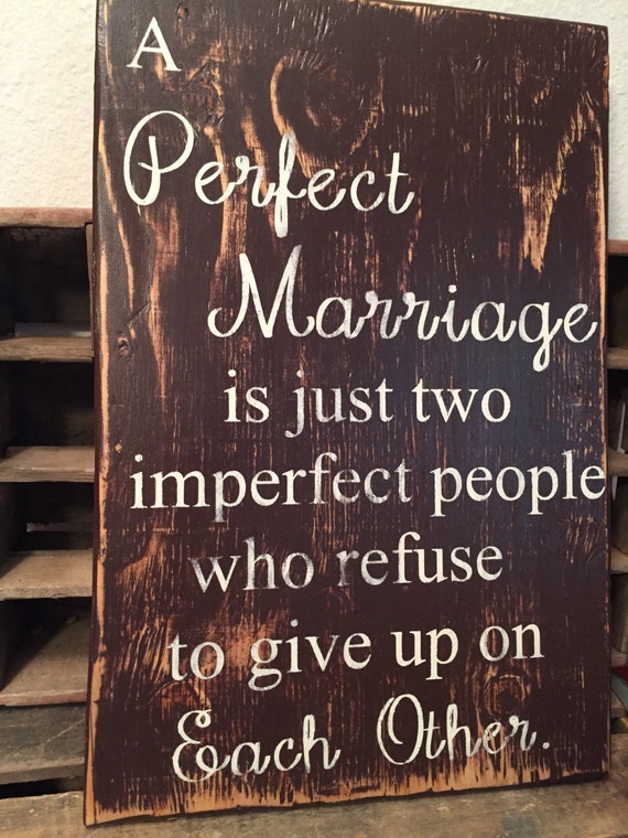 Marriage wall sign Perfect Marriage Rustic Wall hanging