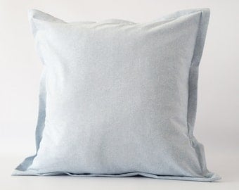 BLUE Linen blend pillow cover, blue pillow cover, linen blue decor pillow, Euro sham pillow cover, light blue linen blend pillow cover