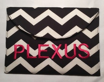 Blitz Card Clutch; PLEXUS. Black or Green Chevron, interior business card slot, Buy 4 get 1 FREE! Approx 6"x 8"