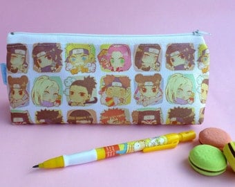 Cute Naruto Pencil Case Zipper Pouch Bag Pen Box School Anime Sasuke Sakura Neji Shikamaru