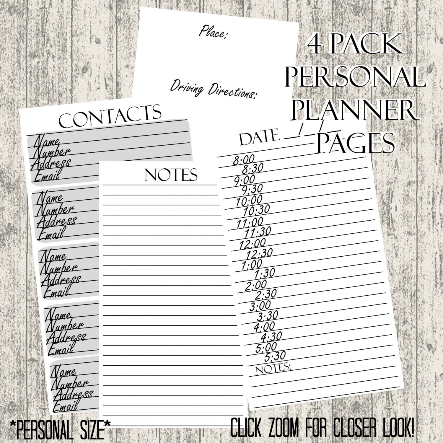 Personal Planner Printable Insert Pages Recollections