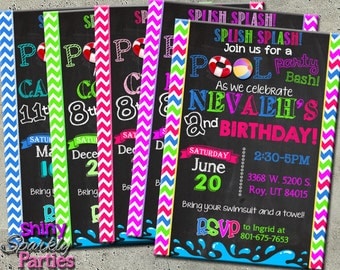POOL PARTY INVITATION - Pool Party Invite - Summer Pool Party Birthday Invitation - Summer Birthday Invite - Swimming Pool - swimming party