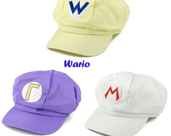 Wario, Waluigi, Fire Mario Embroidered Nintendo Cosplay Newsboy Hat - 3Colors