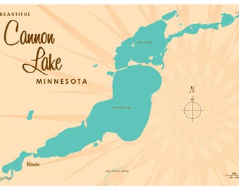 Lake Minnetonka MN Map Print by LakeboundShop on Etsy