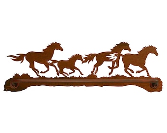Horse Scenic Rustic Towel Bar 18" Hand Towel and 29" bath Towel options avalable