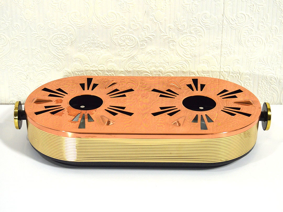 French Plate Warmer Vintage Copper Warming Tray Tea Light