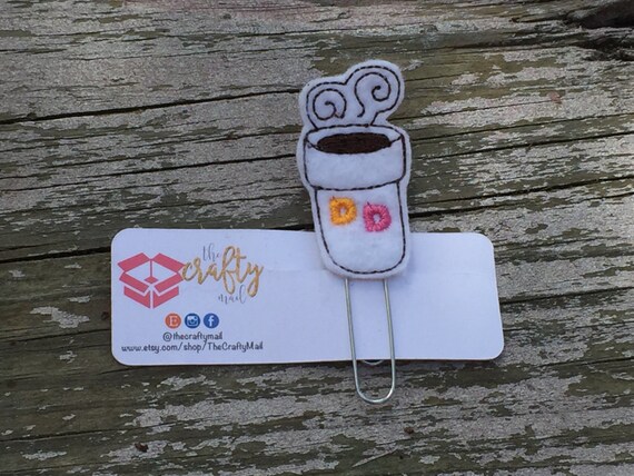 Dunkin Donuts Planner Clip/Paper Clip/Feltie Clip. Coffee Planner Clip. DD coffee