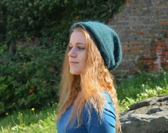 Hand knitted slouchy beanie