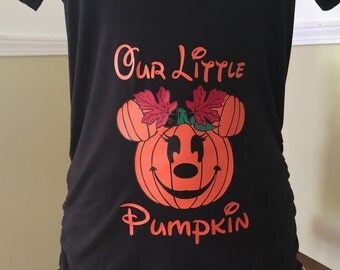 Halloween Disney Maternity, Minnie Pumpkin, Disney Inspired Mickey Pumpkin Halloween Maternity Shirt