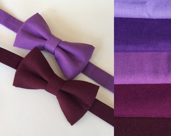 Purple bow tie. Lilac bow tie. Wine bow tie