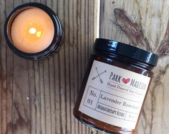 Lavender Rosemary Soy Candle, Soy Candles Handmade, Scented Soy Candle, Soy Candles, Gifts, Herbal Candle
