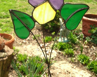 Pansy Stained Glass Sun Catcher
