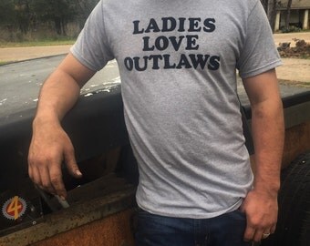 Ladies Love Outlaws Custom Gildan SoftStyle T-Shirt Waylon Jennings