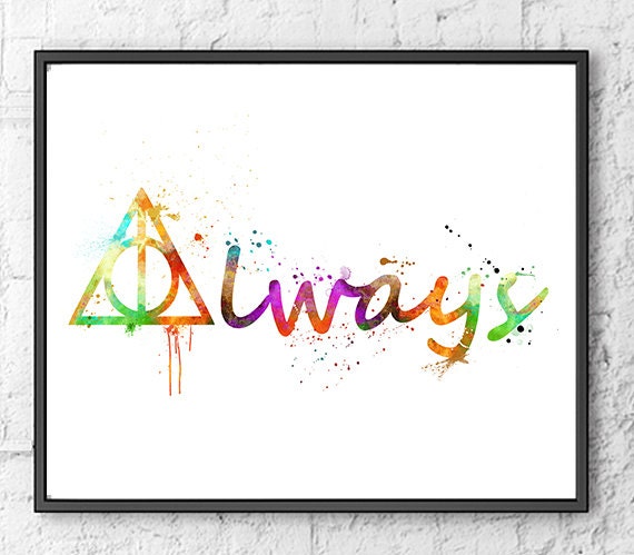 Harry Potter Watercolor Print Harry Potter Always by gingerkidsart