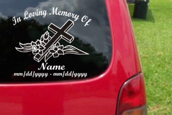 Custom In Loving Memory Vinyl Decal Sticker 20 Colors To