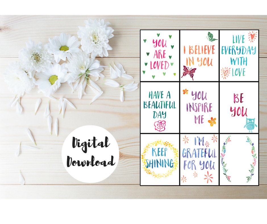 Lunchbox Notes Printable Inspirational Cards Affirmation