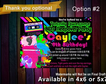Slumber Party Invitation • Sleepover Birthday Party Invite • Sleep Over Party • Birthday Sleepover •Dreamazon Designs