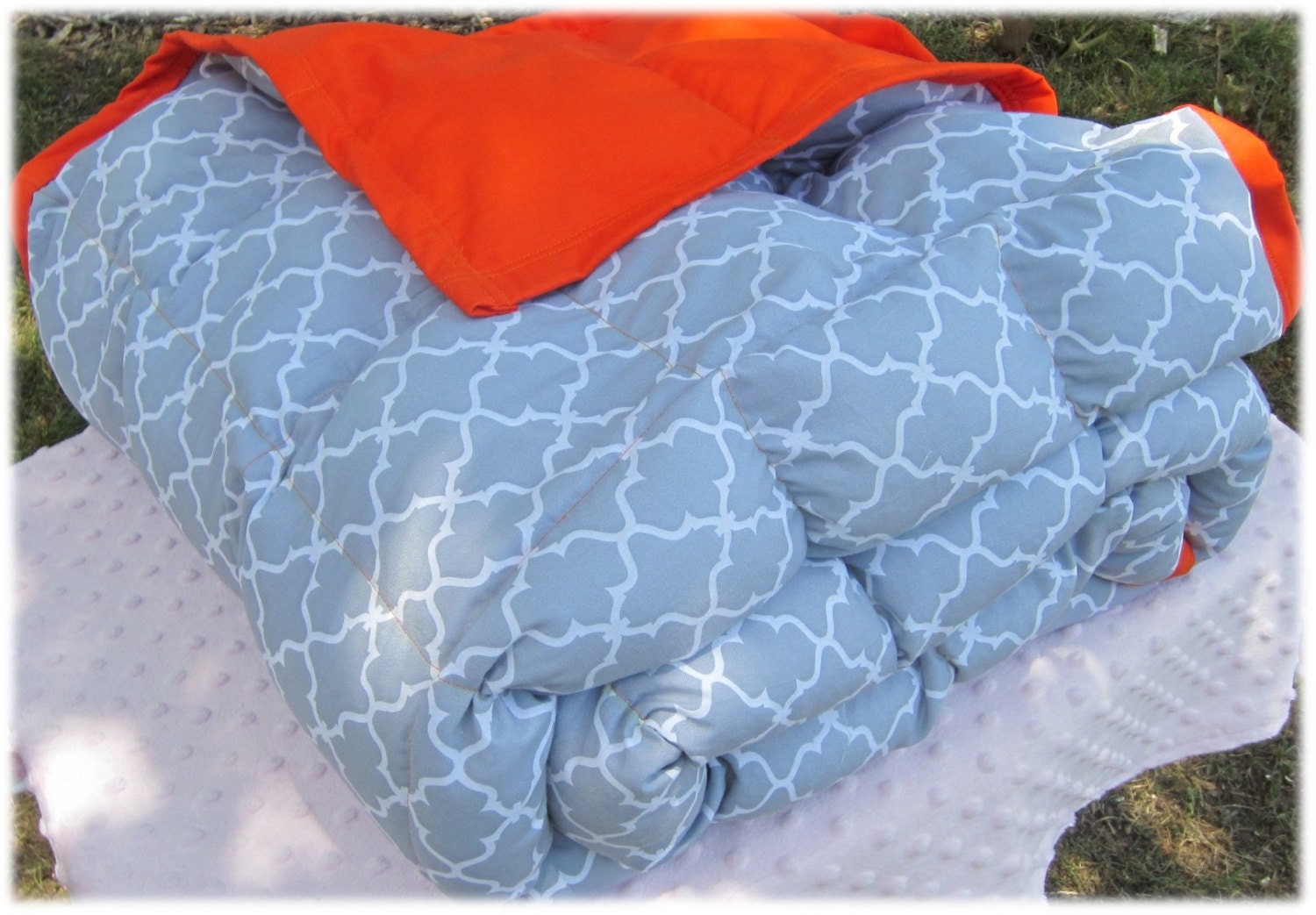 Gray quatrefoil Weighted blanket Child Adult Sensory autism