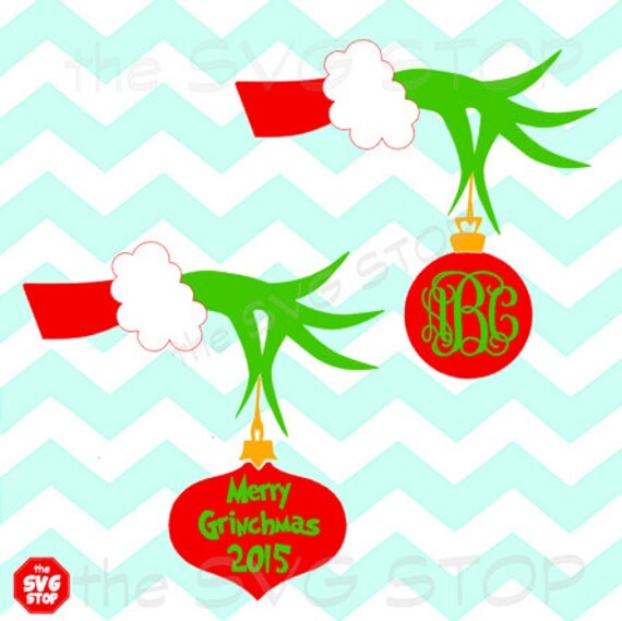 Download Grinch Hand and Ornament SVG and studio files for by SVGstop