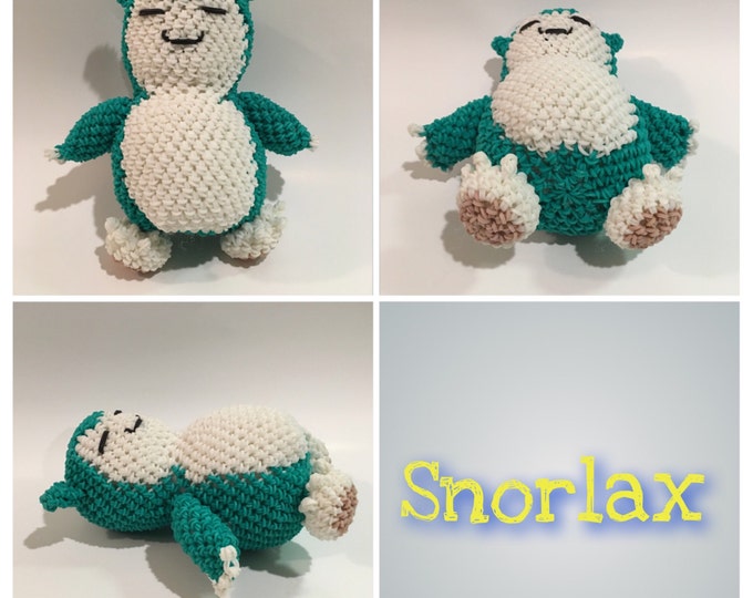 Snorlax (Pokémon) Rubber Band Figure, Rainbow Loom Loomigurumi, Rainbow Loom Character