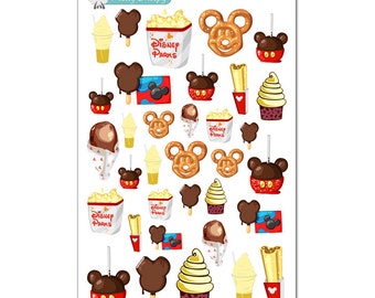 Disney Parks Snacks & Treats Stickers - Disney Planner Stickers
