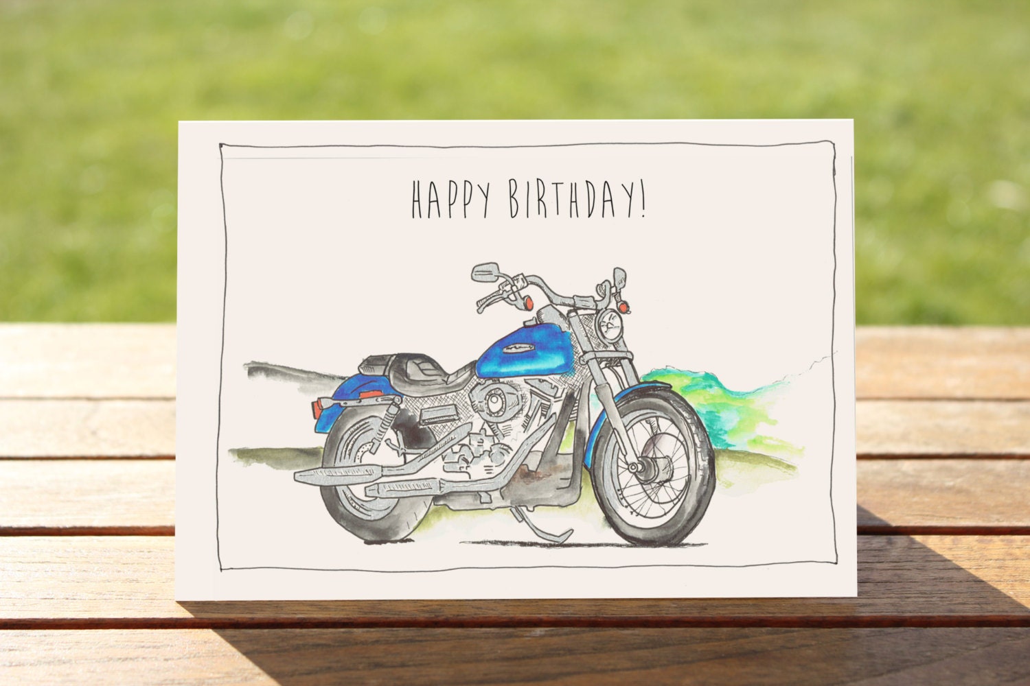 Motorcycle Birthday Card Superglide motorcycle A6