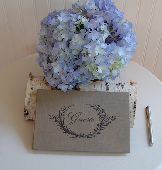 Personalized Antique Irish Linen Guest Book