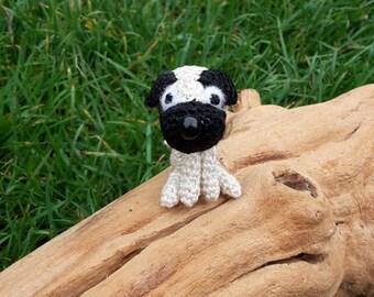 Pug, Amigurumi Pug, Crochet Pug, Miniature Crochet Pug, Little Pug, Tiny Pug, Cute Pug, Pug Ornament, Collectable Pug, Amigurumi Puppy Dog