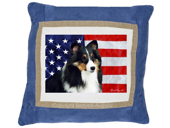 sheltie christmas pillow