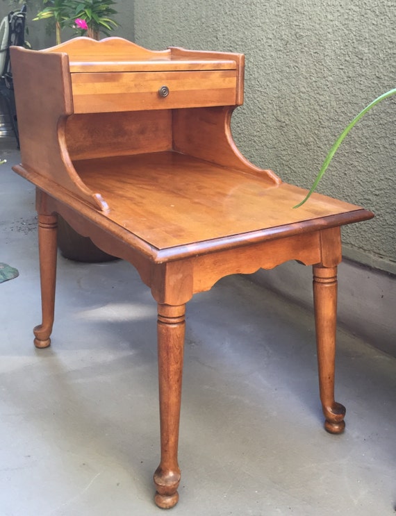 VIntage End Table Mid Century Side Step End Table Mid