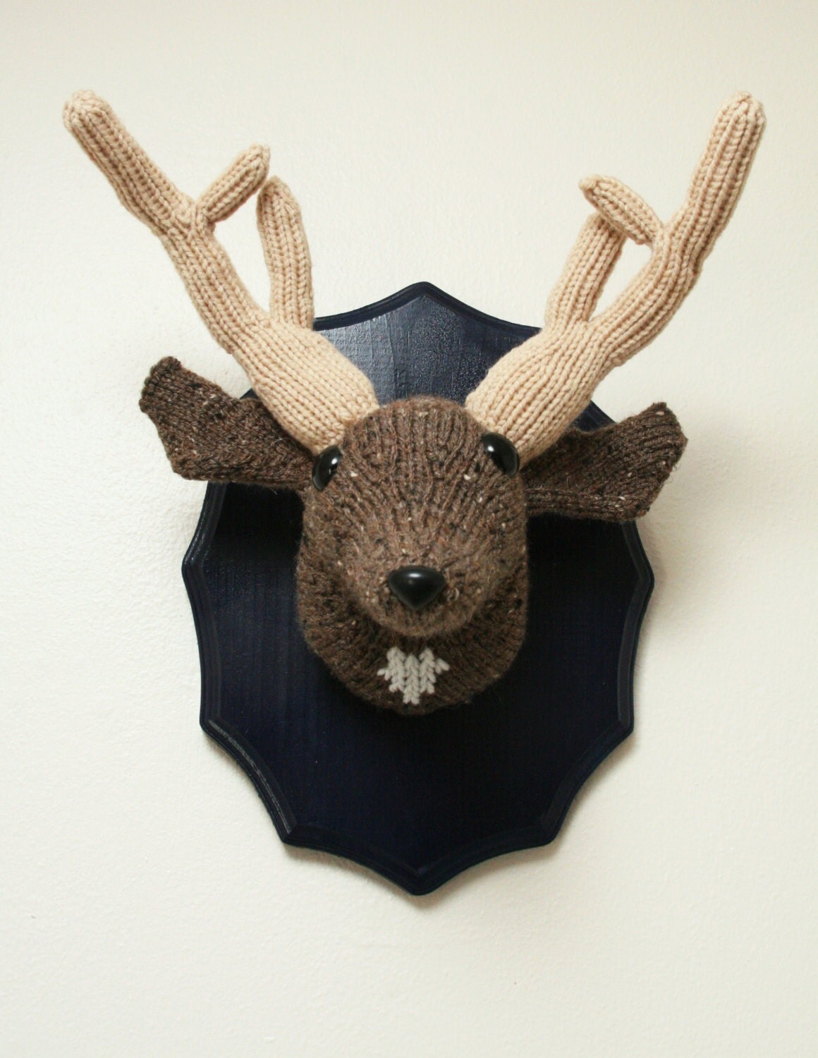 Faux Taxidermy Deer Knitted Wall Art