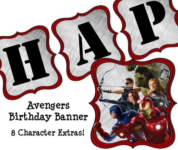 Items similar to Avengers Birthday Banner - Avengers Party Banner ...
