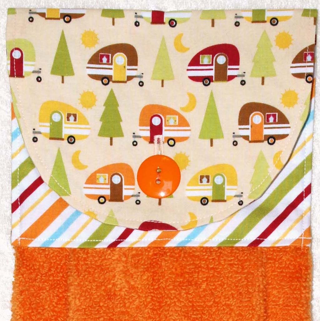 Camping Kitchen Towel Orange Tea Towel Camping Decor