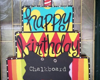 Birthday Cake Door Hanger, Birthday Door Hanger, Cake Door Hanger, Chalkboard, Teacher's Door Hanger, Teacher's gift