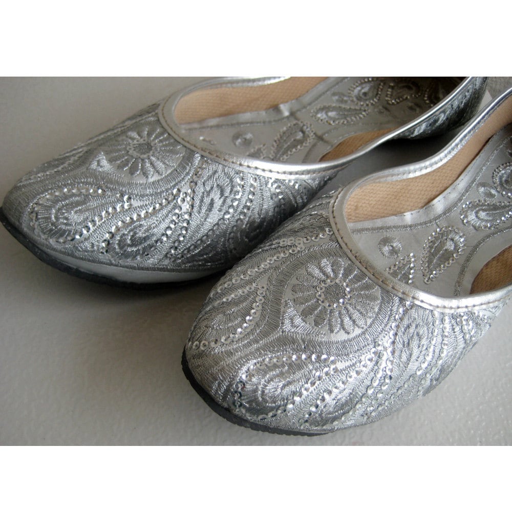 silver ballet flats for wedding