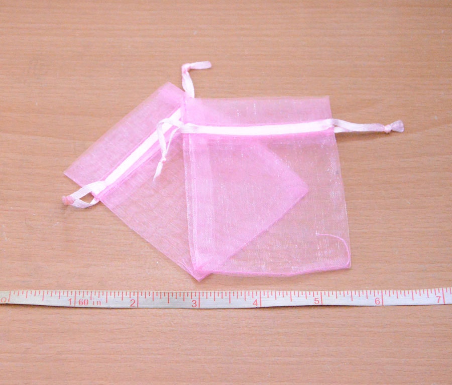 50 organza bag findingWholesale mini pink Drawstring plastic